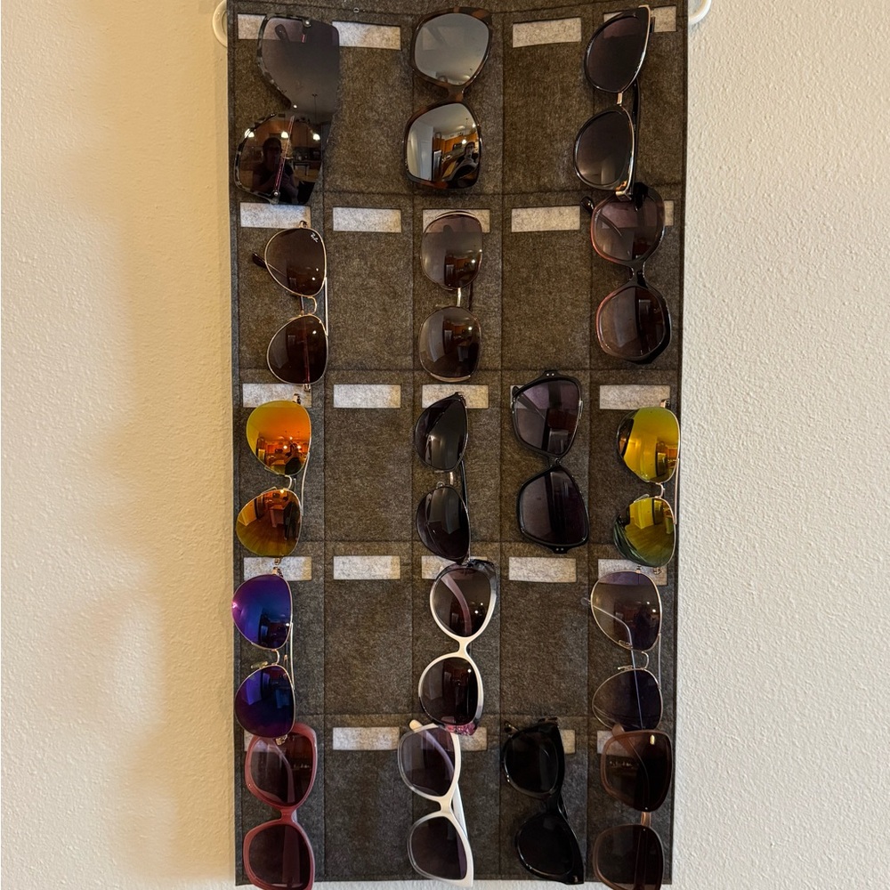 Stylish Black Hanging Sunglasses Organizer